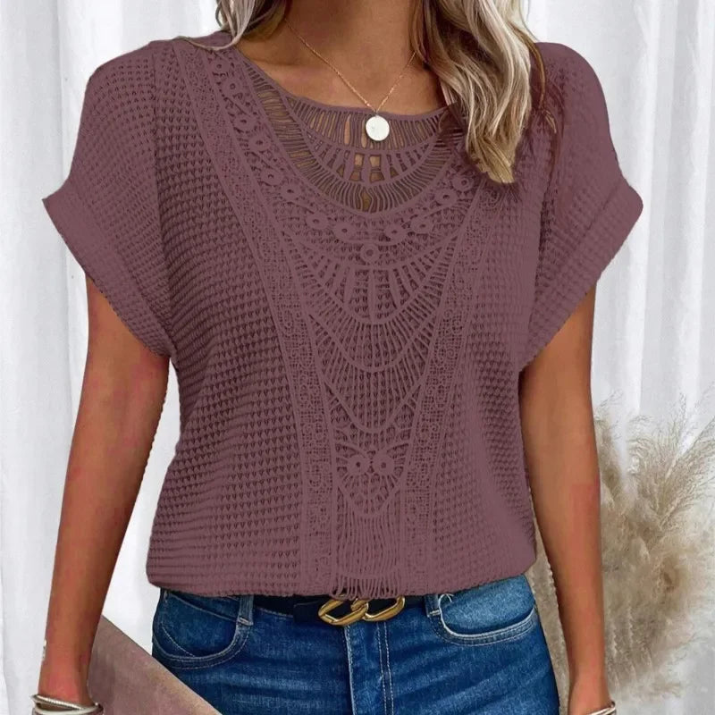 Camiseta de encaje muy elegante Primavera/Verano