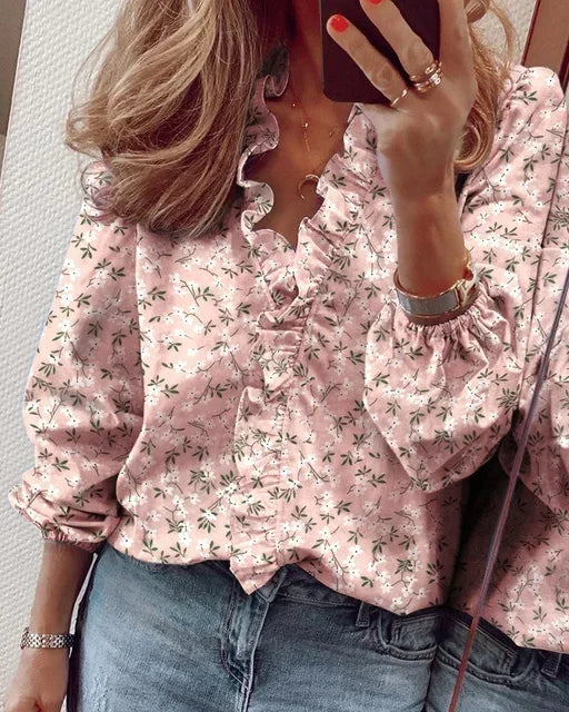 🌈Blusa Elegante de manga larga con volantes🌈