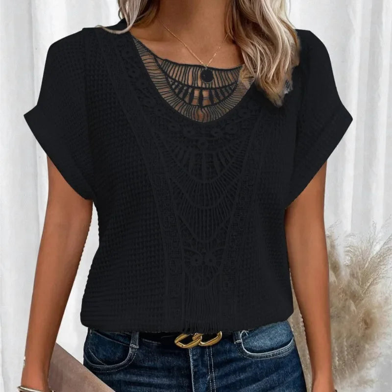 Camiseta de encaje muy elegante Primavera/Verano