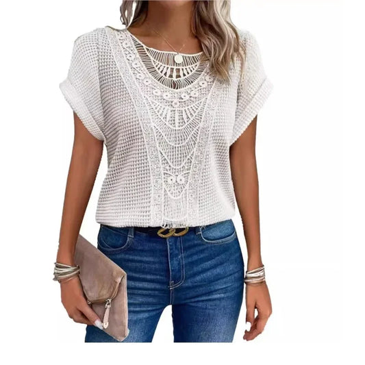 Camiseta de encaje muy elegante Primavera/Verano