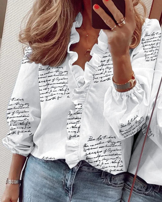 🌈Blusa Elegante de manga larga con volantes🌈