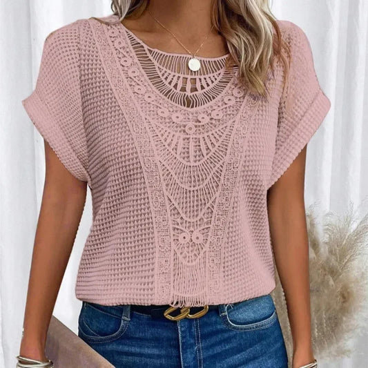Camiseta de encaje muy elegante Primavera/Verano